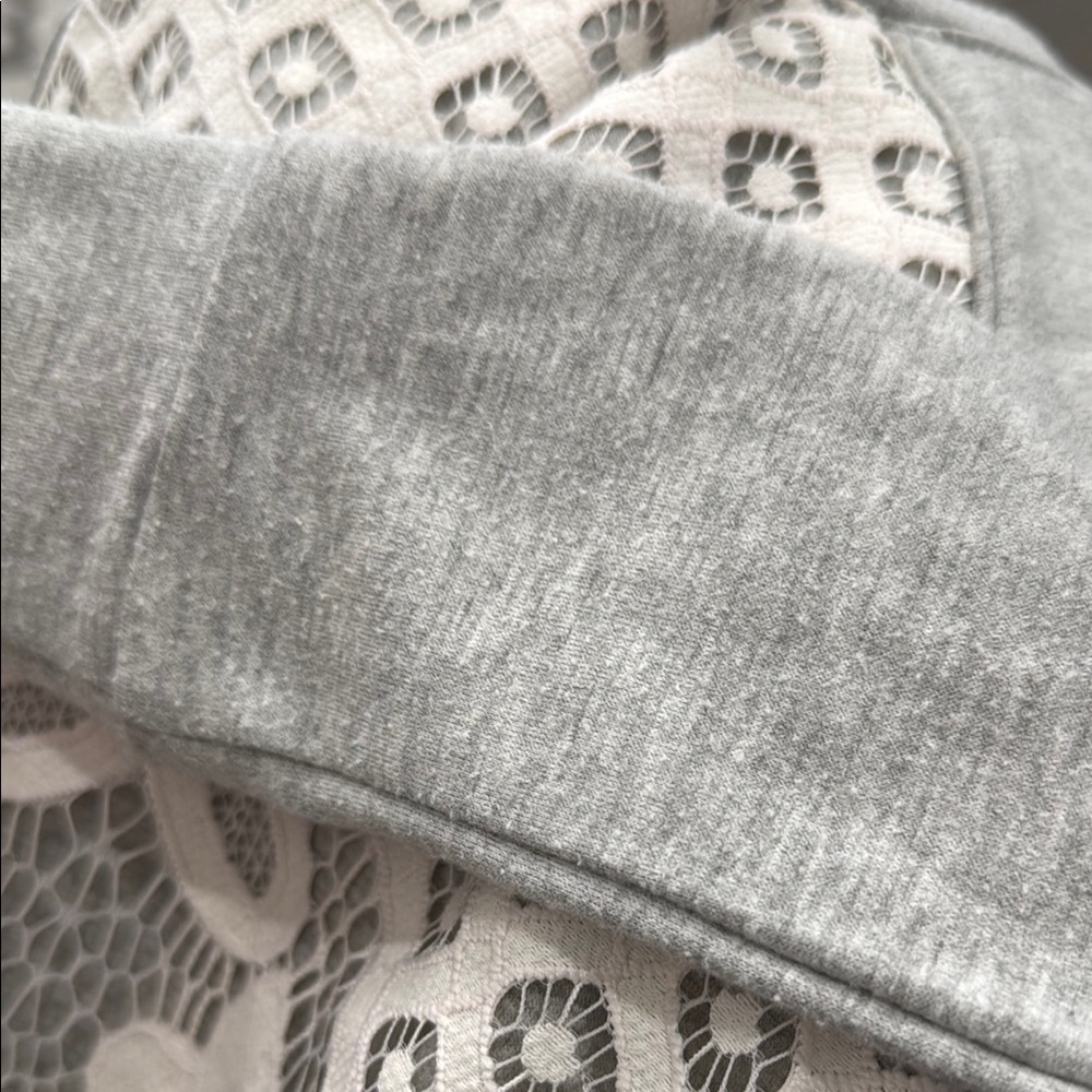 Gray and White Kids Lace Top sweater - Picture 7 of 7
